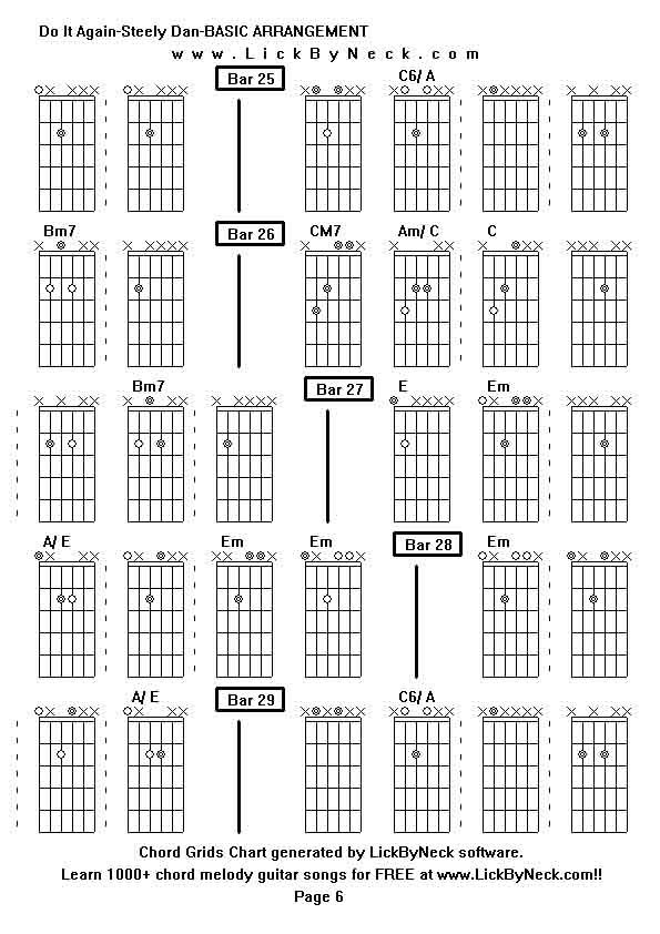 Chord Grids Chart of chord melody fingerstyle guitar song-Do It Again-Steely Dan-BASIC ARRANGEMENT,generated by LickByNeck software.